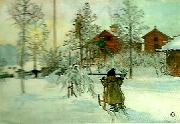 Carl Larsson garden och brygghuset oil painting on canvas